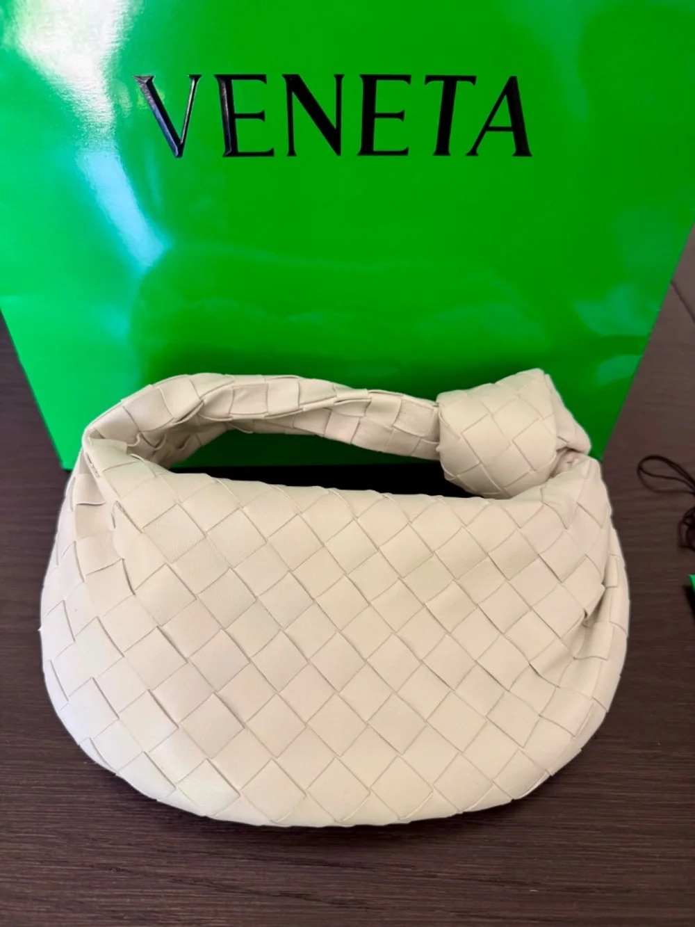 Bottega Veneta Mini Jodie in Limited Summer Color of Chalk Leather NEW w/TAGS
